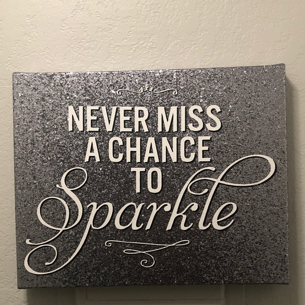 never miss a chance to sparkle glitter wall decor